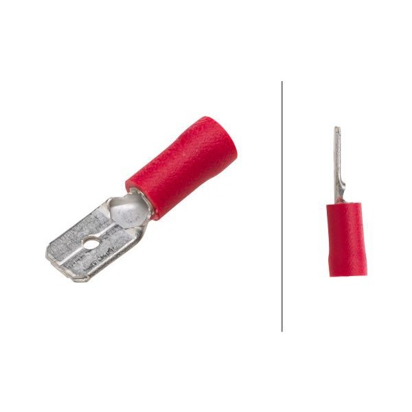 HELLA Isoleret hanfladstik rød 6,3 x 0,8 mm