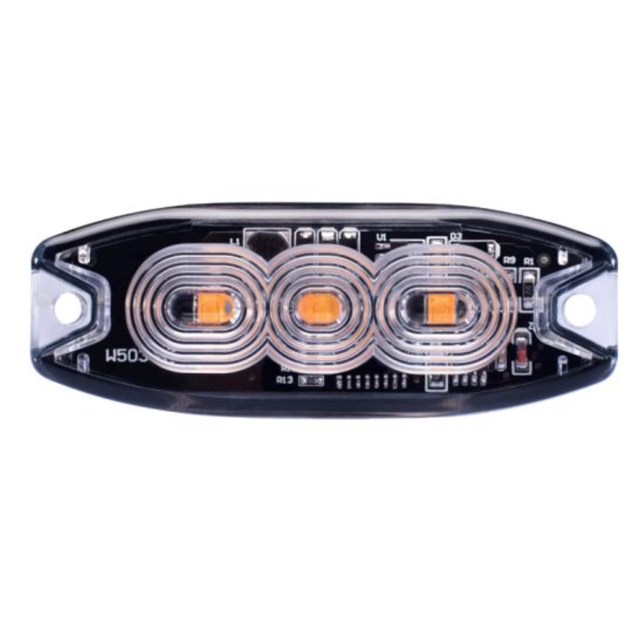 Hella Blitz Gul 3xLed12/24V R65 5mtr.Kabel 19Inst.