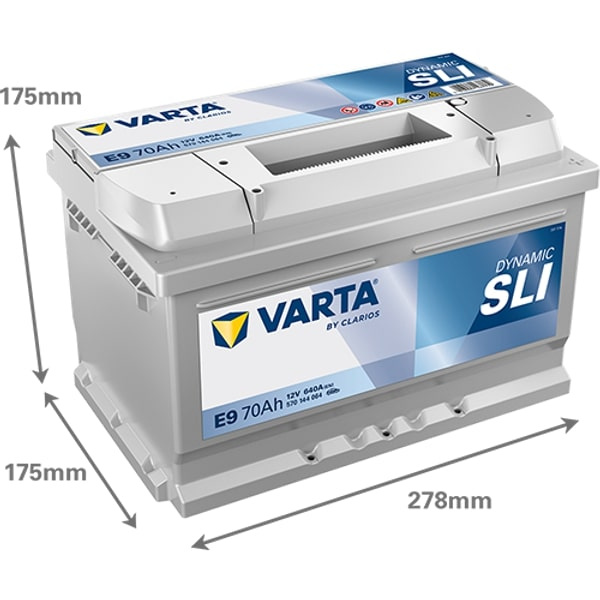 VARTA Black Dynamic E9 – 12V 70Ah startbatteri