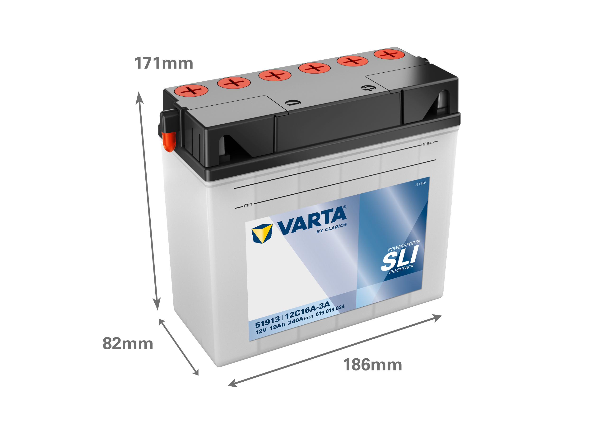 VARTA Powersports Freshpack 519 013 – 12V 19Ah