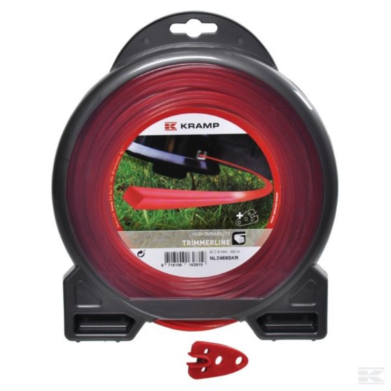 Trimmersnøre 4kt rød 4mm/25m