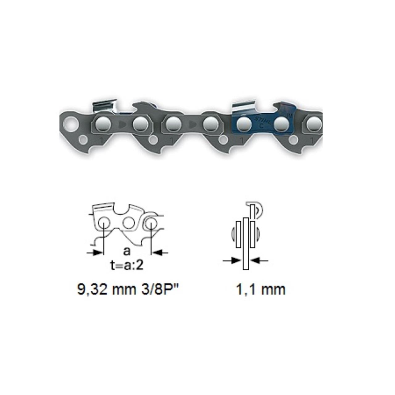 Stihl savkæde 3/8" PMM3 1,1 mm