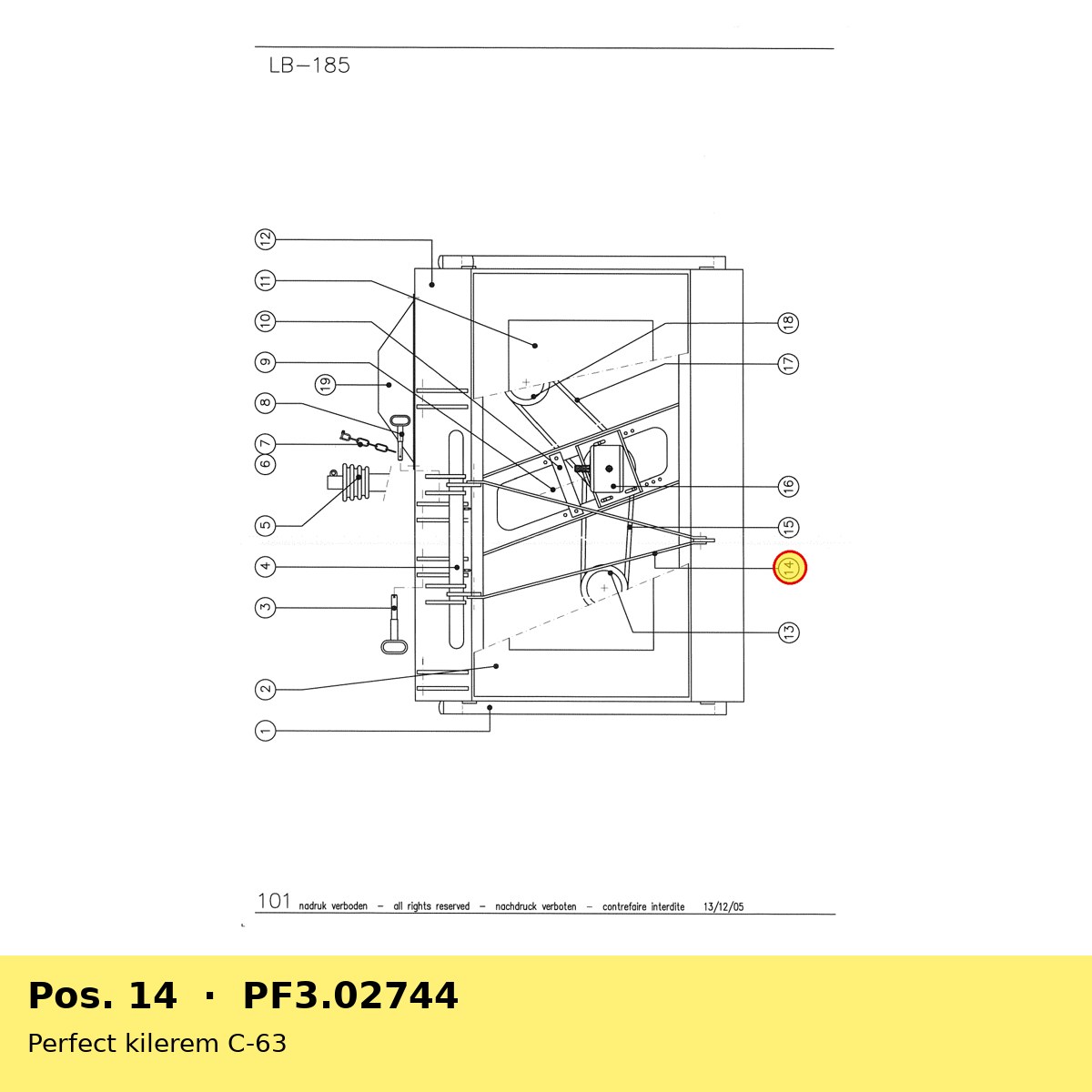 Perfect kilerem C-63 – reservedelstegning