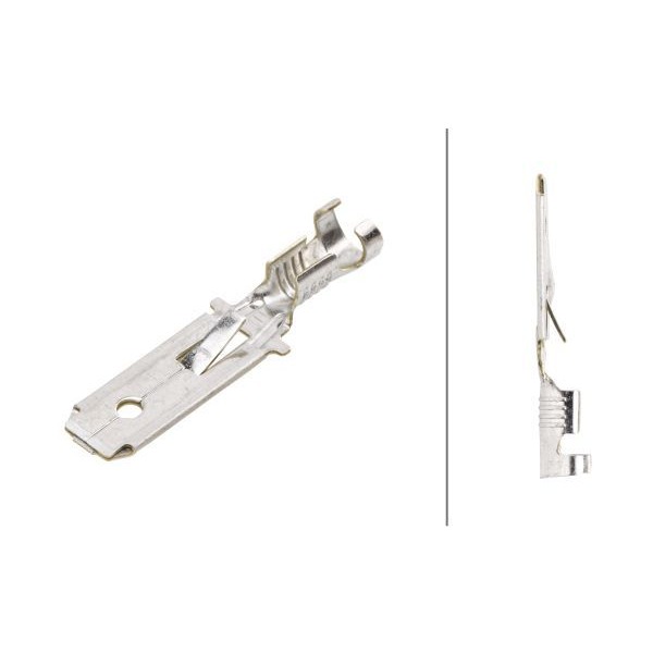 HELLA Uisoleret fladstik-han med lås 6,3 x 0,8 mm