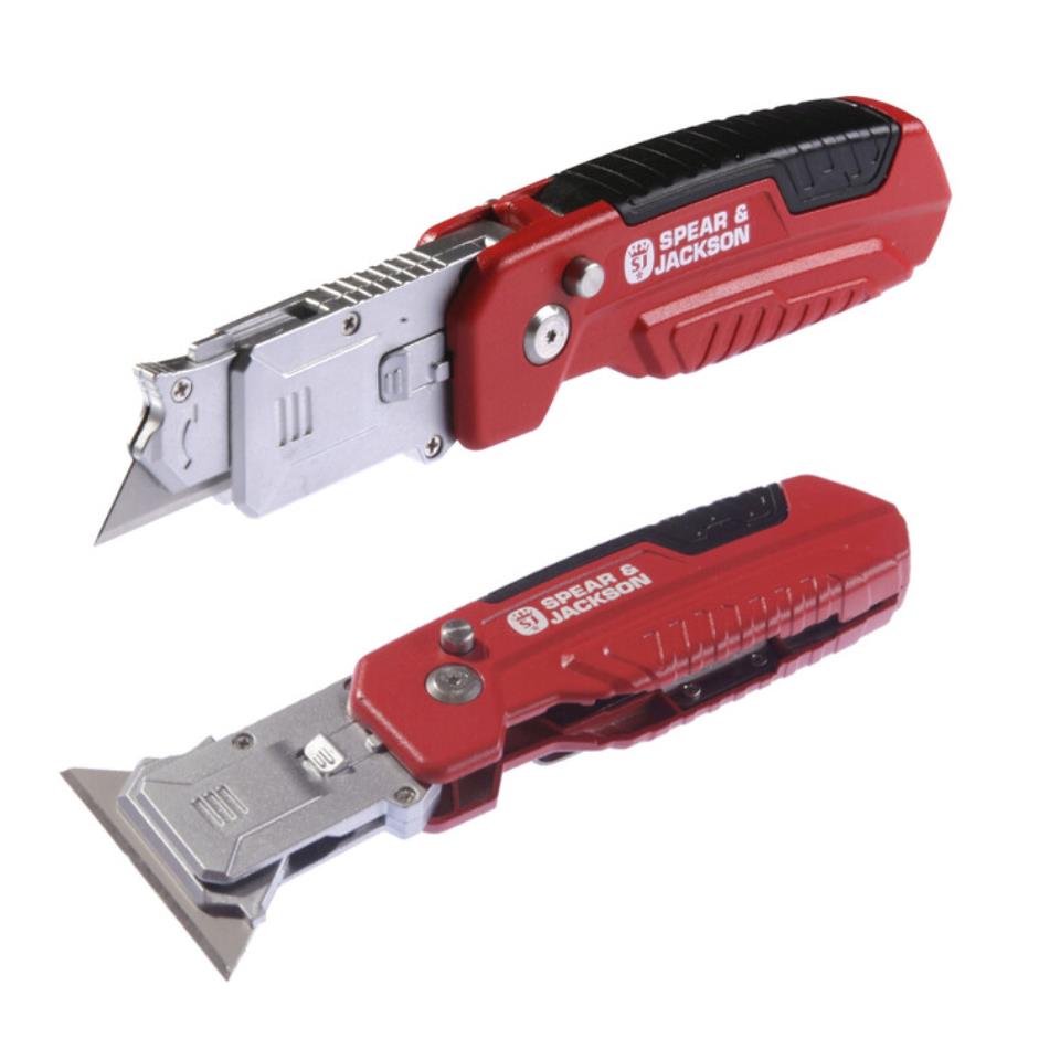 SJ Kombi foldekniv/skraber inkl. 3 stk. blade