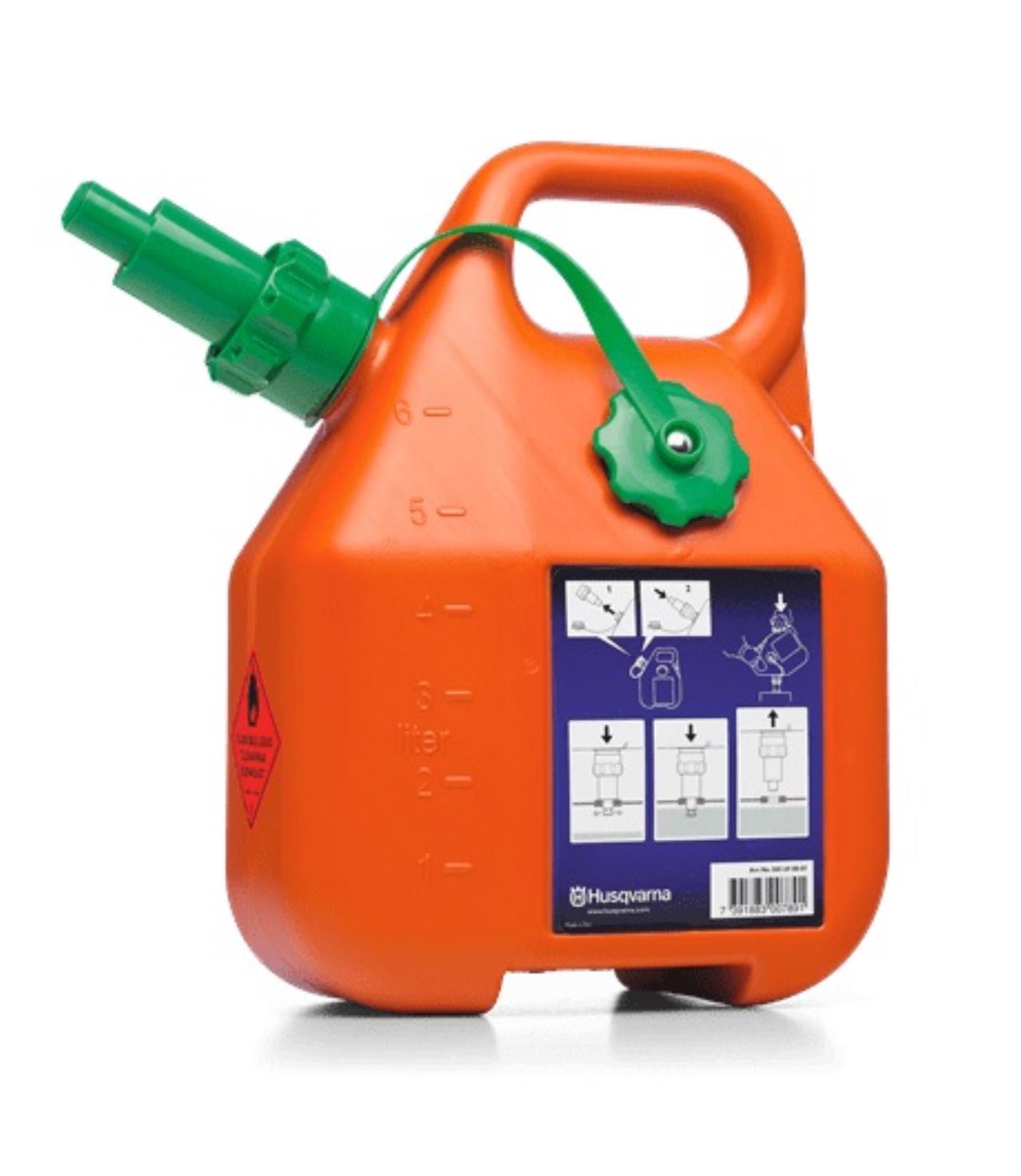 Husqvarna Benzindunk 6 ltr. Orange m/automattud
