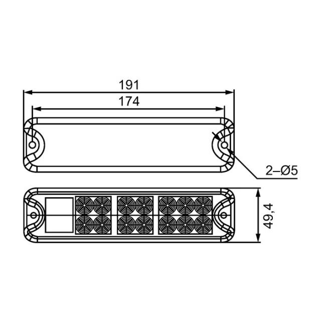 Hella Baglygte LED, højre+venstre -12/24V 
