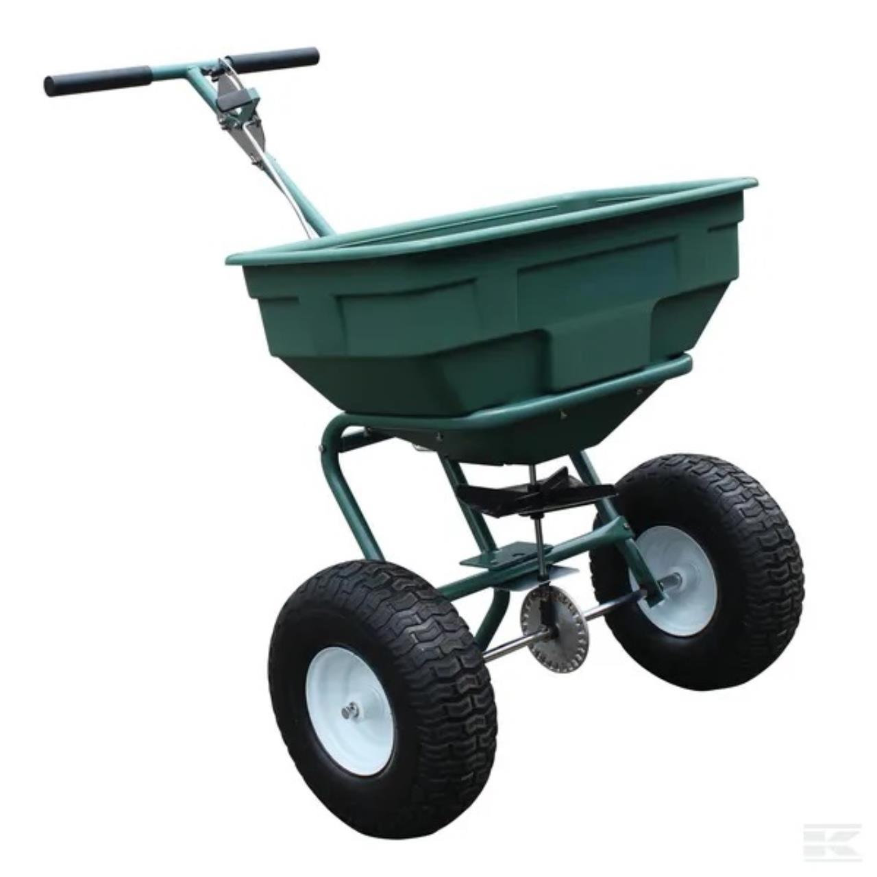 GoPart saltspreder 56 l – 3–3,5 m med luftgummihjul