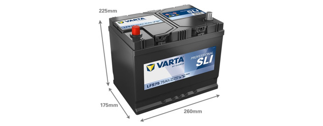 Varta Professional 12V 75 Ah 260x175x225 Pol 1