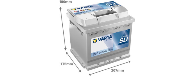 Varta Batteri Silver Dynamic 12V 54 Ah 207x175x190 Pol 0