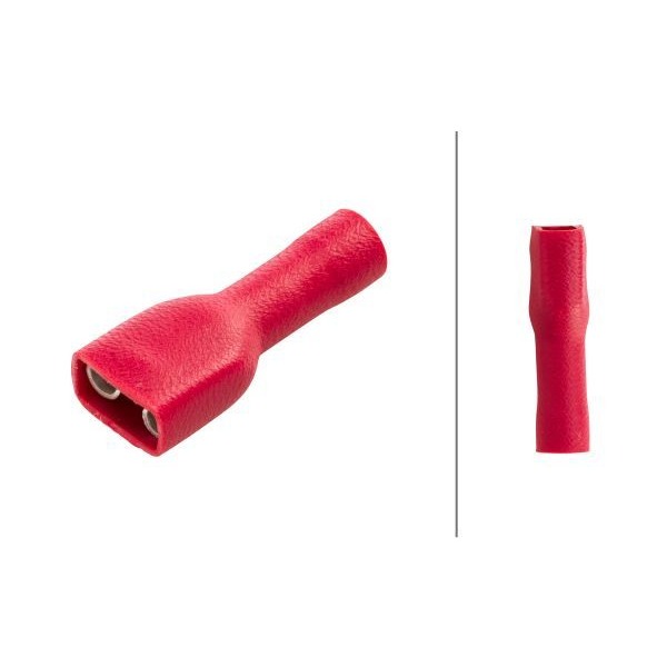 HELLA Fuldisoleret hunfladstik rød 6,3 x 0,8 mm
