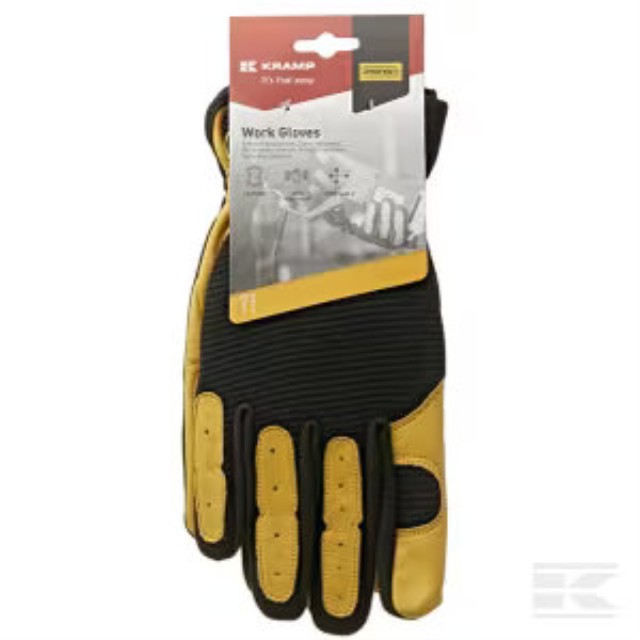 Vibrationshandske Kramp oksehud/spandex str. 8/M 