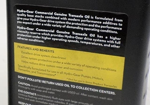 Hustler hydrostatolie SAE 20W-50, 1 quart