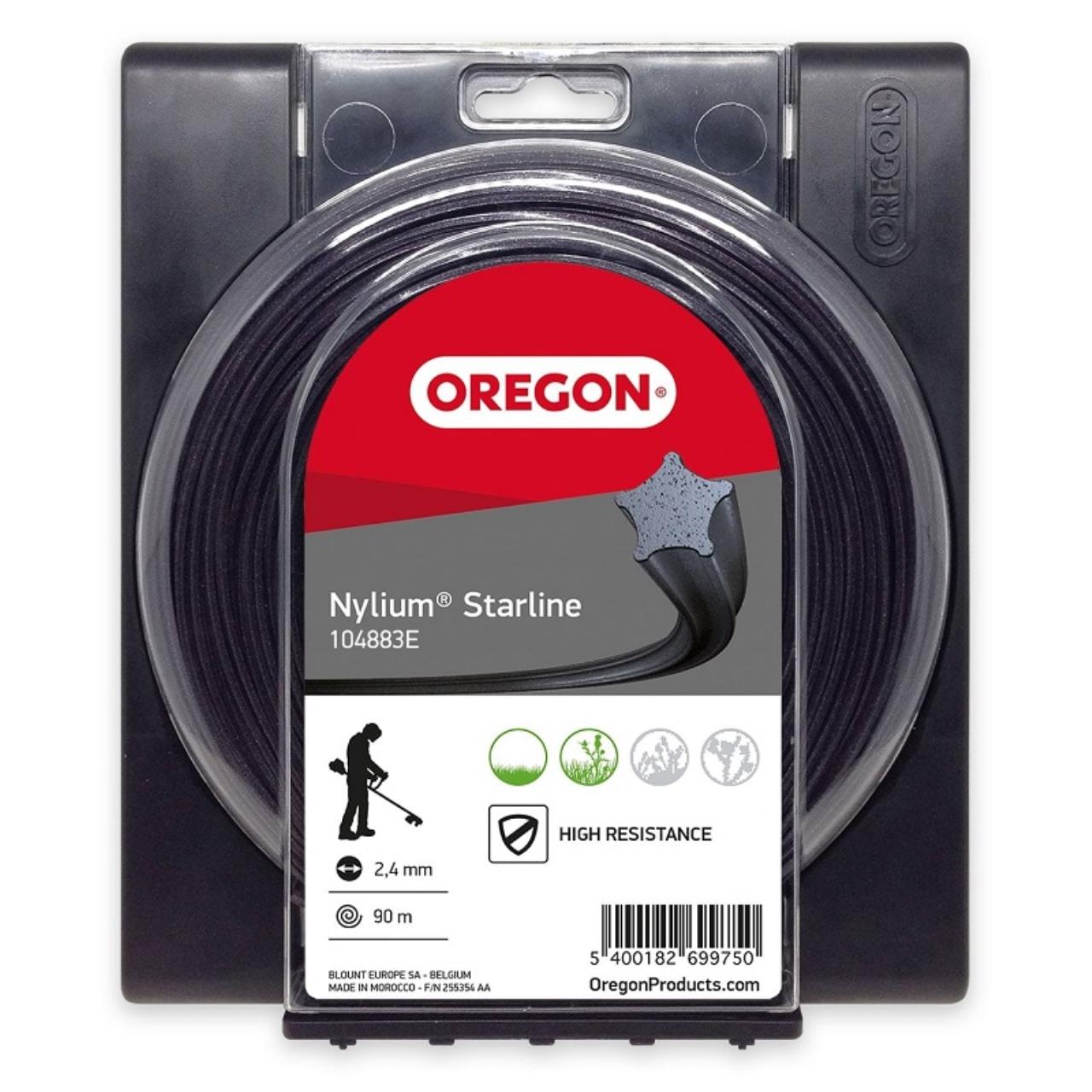 Oregon AluMax Starline 2,4 mm × 90 m med stjerneprofil (Nylium)