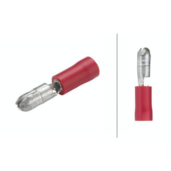 HELLA Isoleret rundstik han rød Ø4 mm