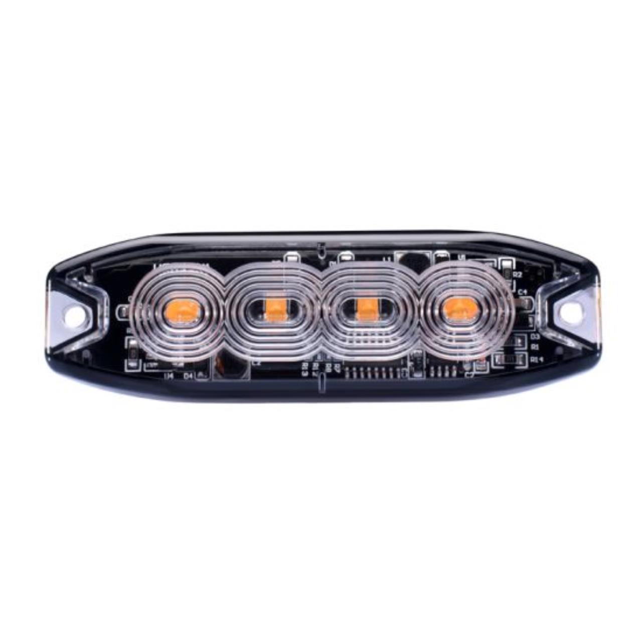 Hella Blitz Gul 4xLed12/24V R65 5mtr.Kabel 19Inst.
